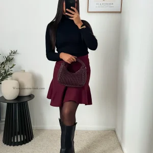 Jupe tulipe bordeaux