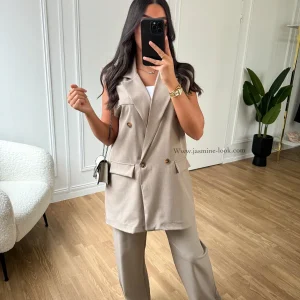 Ensemble tailleur dad Taupe