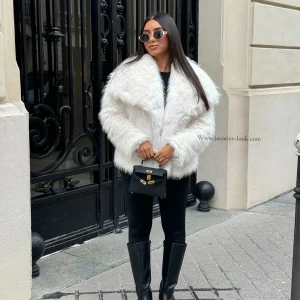 Manteau fourrure ivoire