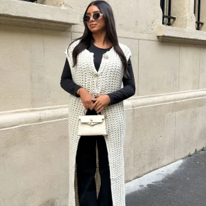Gilet Crochet crème