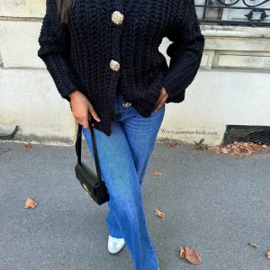 Gilet Crochet noir BF