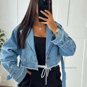 Veste jean crop