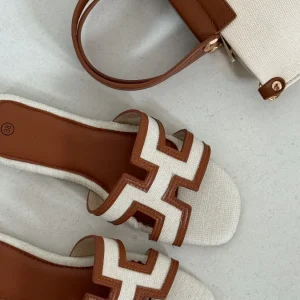 Sandales H Linen Camel