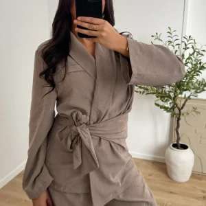 Ensemble Suède taupe