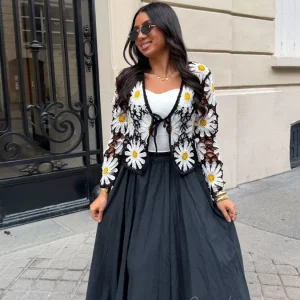 Jupe Bohème noir délavé