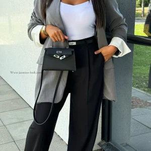 Ceinture Kelly noir / argent