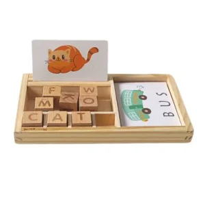 Mémory - Jeux pour Apprendre l'Anglais - Cube en bois lettre - Jeux éducatifs CP