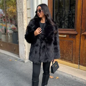 Manteau fourrure black’ long