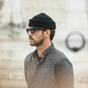 Chemise Flanelle Gris Chiné - Col tailleur