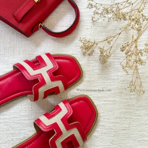 Sandales H Linen Rouge