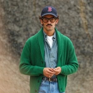 Cardigan Lambswool Green