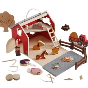 Ma jolie Ferme en bois Montessori - Boîte à formes enfant 1-4 ans
