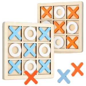 Jeu de TIC-TAC-TOE Montessori en Bois pour Enfant