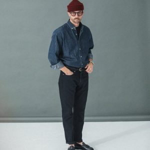 Jean Selvedge Noir Rinse Wash - Athletic Fit