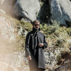 Manteau Balmaccan Laine & Cachemire Noir