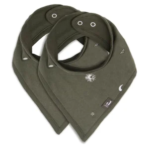 Bavoir Bandana Stargaze leaf green (2pack)- JOLLEIN