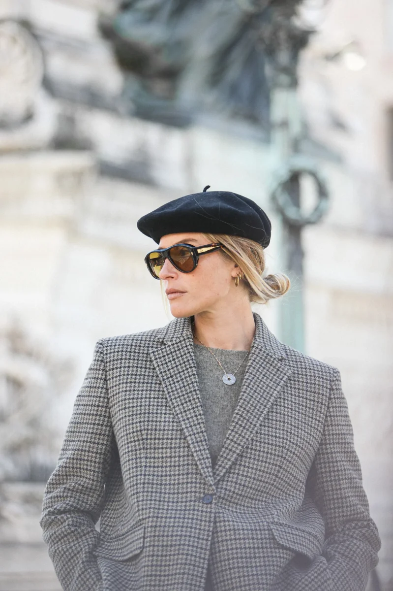 Boy Blazer Pied De Poule Gris Brun – Image 2