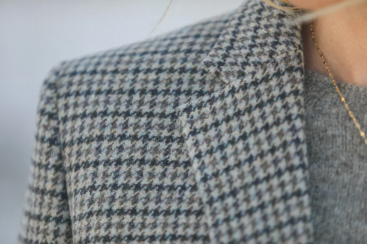 Boy Blazer Pied De Poule Gris Brun – Image 5