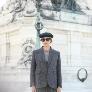 Boy Blazer Pied De Poule Gris Bleu