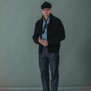 Cardigan Col Châle Lambswool Noir