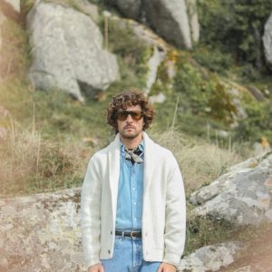 Cardigan Col Châle Lambswool Crème