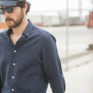 Chemise Japan Slub Navy - Fit Classic