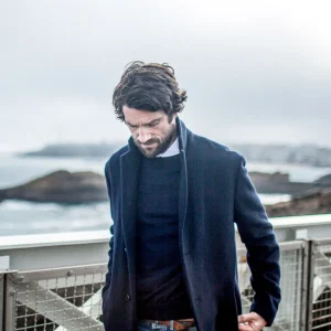 Manteau Laine et Cachemire Marine