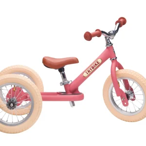 draisienne tricycle 2 en 1 vintage rose mat 3 roues evolutive - TRYBIKE