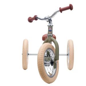 draisienne tricycle 2 en 1 vintage vert mat 3 roues evolutive - TRYBIKE