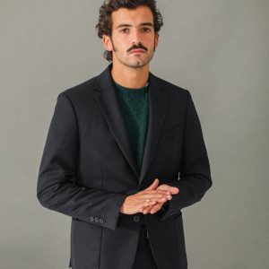 Blazer semi-entoilé flanelle navy