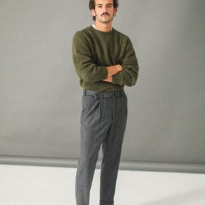 Pantalon Flanelle Double Pince - Gris Foncé