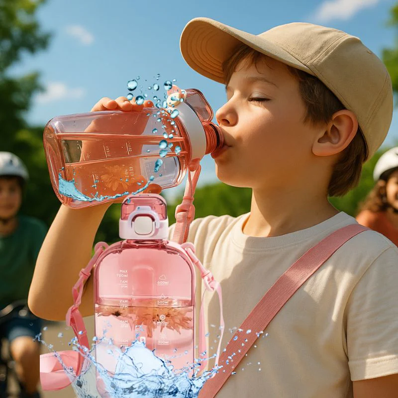 Gourde Graduée BIDON™|Transparente Élégante Parfaite