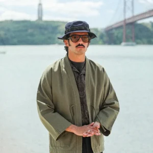 Veste Kimono Canvas Japonais Khaki