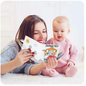 Livre  bébé noir et blanc| Livre en tissus ,Collection La QUEUE LEULEU