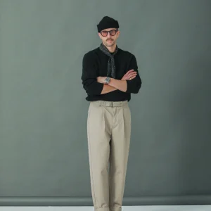 Chino Militaire Pince Simple Beige - Comfort Fit