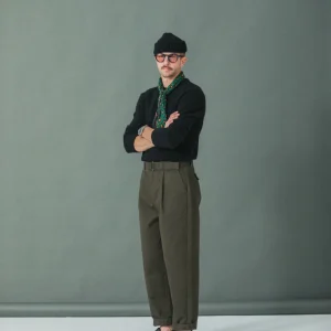 Chino Militaire Pince Simple Khaki - Comfort Fit