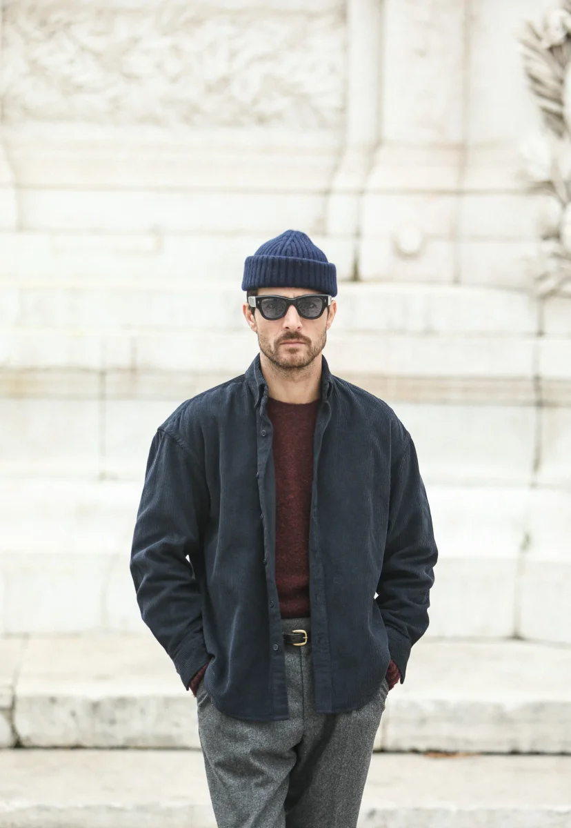 Surchemise Velours Navy - New Modern Fit