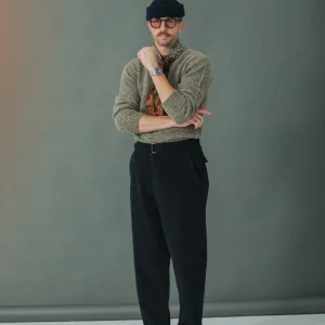 Military Pant Velours Navy - Comfort Fit