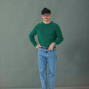 Pull Col Rond Lambswool Vert