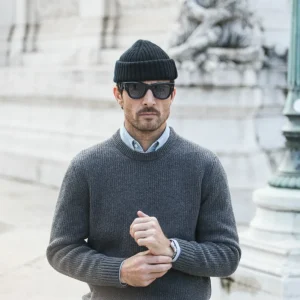 Pull Militaire Lambswool Dark Grey