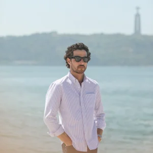 Chemise Oxford Rayures Blue & Red - Retro Fit