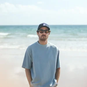 Tee-Shirt Oversized Acid Wash Light Blue