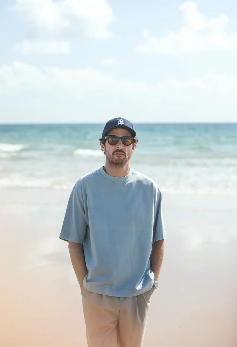 Tee-Shirt Oversized Acid Wash Light Blue