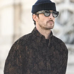 Surchemise Velours Paisley Noir - New Modern Fit